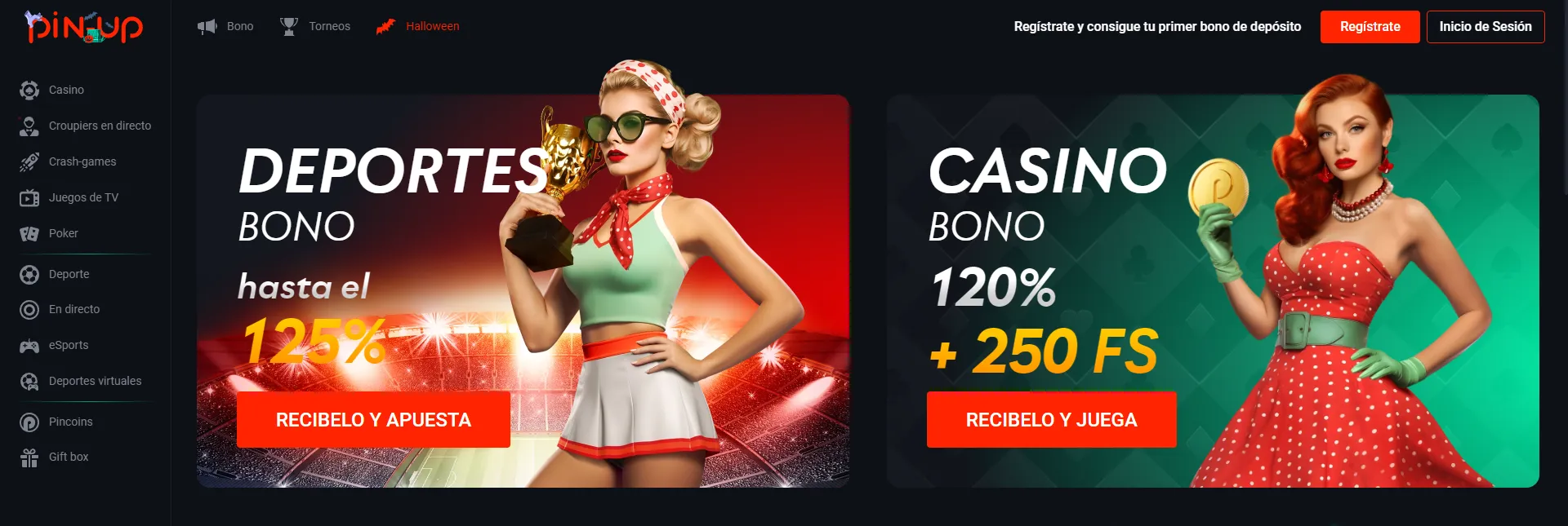 Pin Up bono de bienvenida